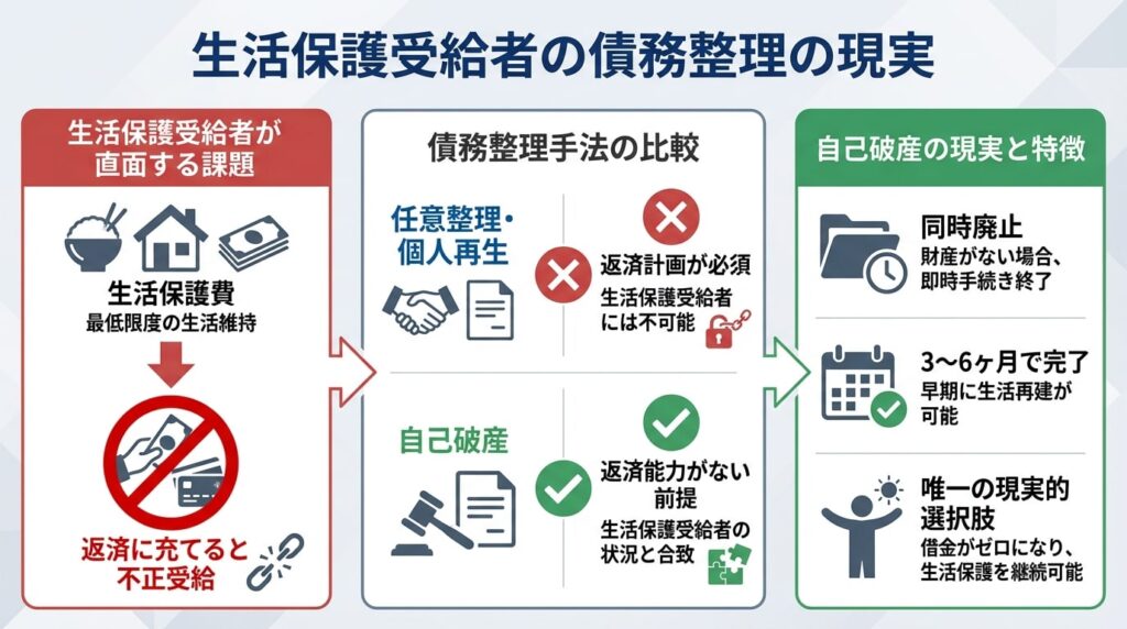 生活保護受給者の債務整理の現実の図解